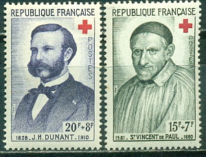 Франция, 1958, Красный Крест, 2 марки